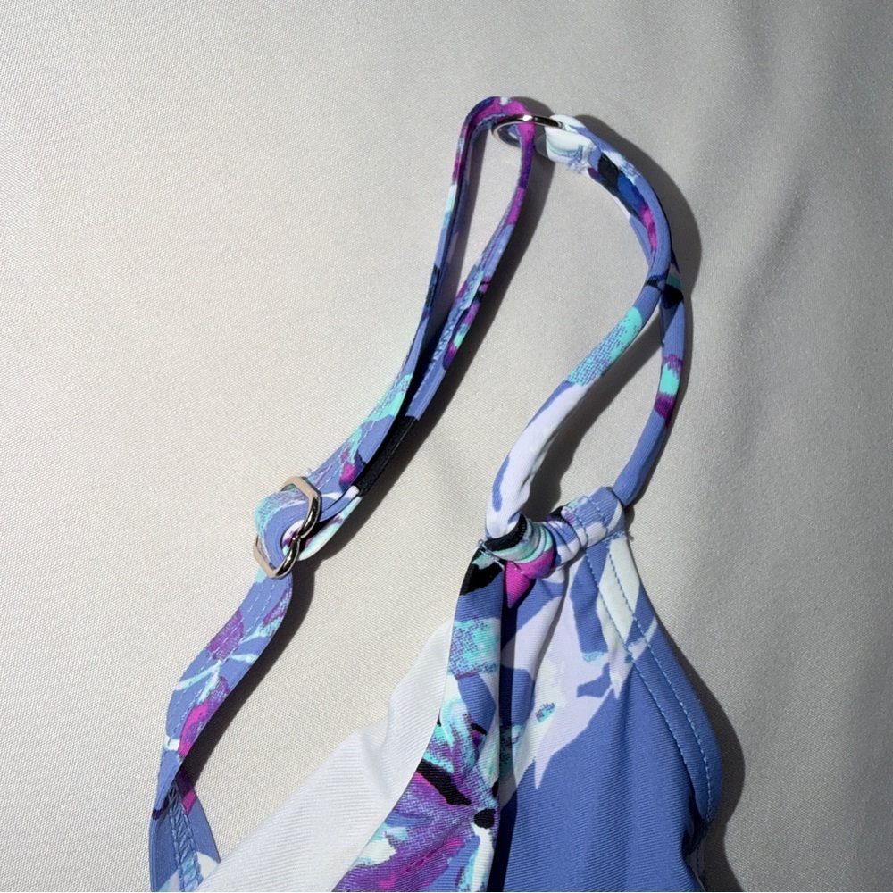 Calvin Klein Shirred Floral Print Swimsuit - Picture 6 of 8